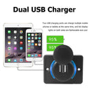3.1A Dual USB Charger Adapter with Voltmeter Indicator Light for Car (Blue)
