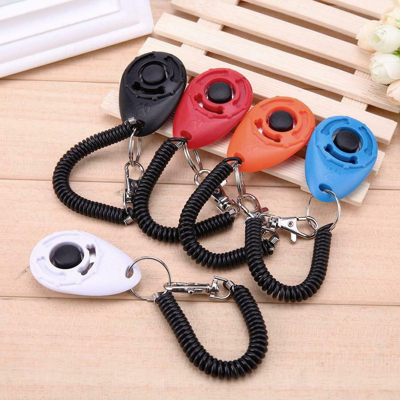 5pcs Pet Dog Training Clicker Pet Trainer Tool Key Chain (Fixed 5 Colors)