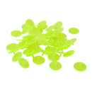 50Pcs Plastic Round Transparent Golf Ball Markers Yellow Green