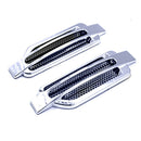 1 Pair Chrome Car Bonnet Air Intake Flow Side Fender Vent Hood Scoop Door Cover