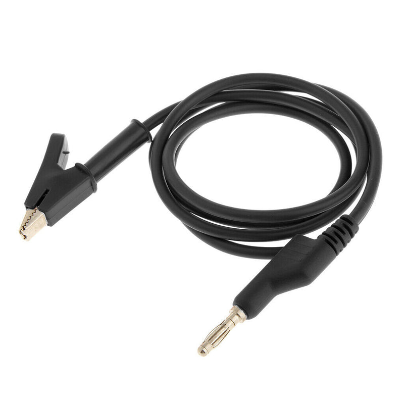 Banana Plug to Alligator Clip Connect Cable Multimeter Test Cord Black