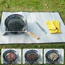 Round Bakeware Foldable Grill Pan Barbecue Home Kitchen Picnic Tray Fry Pan