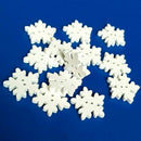 50pcs Christmas White Wooden Snowflakes Buttons for Scrapbooking Craft D6S7