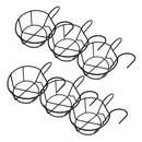 6x Railing Planter Baskets Flower Pot Holder Hanger Iron Plants Rack Pots Stand