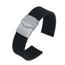 22MM Mens Waterproof Sport Silicone Rubber Deployment Buckle Watch Strap Band