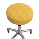 2Pcs Elastic Winter Plush Round Chair Seat Cover Removable ~Yellow_33cm Dia