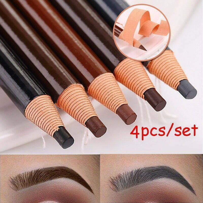 4pcs Waterproof Microblading Eyebrow Peel-off Pencil Eye Brow Pen Makeup Beauty