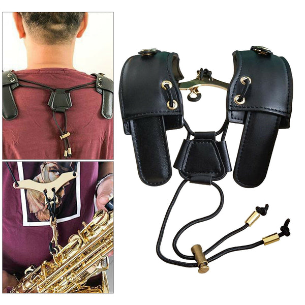 Universal Harness Shoulder Strap Neck Leather Belt Suspenders for Alto Saxophone