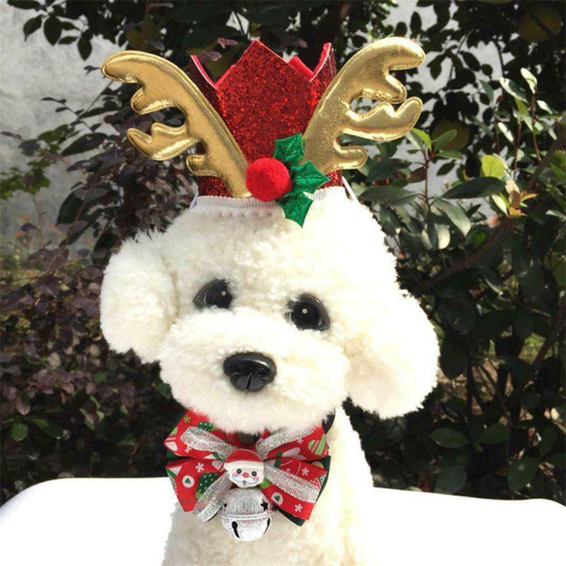 Pet Christmas Adjustable Collars W/ Bow Tie Costume Accessories Pet Supplies