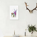 Unframed Modern Art Canvas Oil Painting Nordic Elk Family Print Wall Decor L