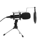 USB Microphone Wired Condenser Microphone Studio Mic with Stand Clip for PC
