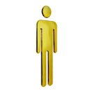 Pair of Female&Man WC Toilet Wall Door Signs Poster Stickers Adhesive Golden