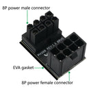 2x 180 Degree Angled Turning Connector Desktops GPU ATX 8 Pin Power Adapter