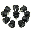 10PCS Black Mini Round 3 Pin SPDT ON-OFF Rocker Switch Snap-in M4Q6