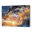 DIY Digital Oil Painting By Numbers Kits Surging Waves Drawing Sea Picture