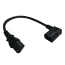 IEC320 C14 Male Right Angle To C13 Female 3 Prong