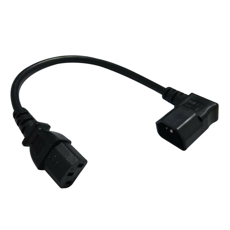 IEC320 C14 Male Right Angle To C13 Female 3 Prong