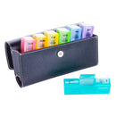 Portable 7 Day Pill Organizer Medicine Fish Oil Case with PU Leather Bag