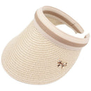 Empty Top Women'S Straw Hat Women'S Summer Sun Hat Ladies Bow Beach Hat Adu