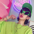 Novelty Alien Party Glasses Fancy Dress Costume Green Frame Colorful Lens