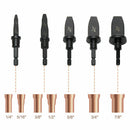 5Pcs Swaging Tool Drill Bit Set Copper Pipe Tube Expander Hex Shank 1/4 -7/8"