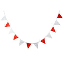 12 Flags White Red Cotton Flag Banner Pennant Wedding/Birthday Party Decor