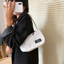 Casual Nylon Women Handbag Totes Female Zip Underarm Shoulder Bag (White)