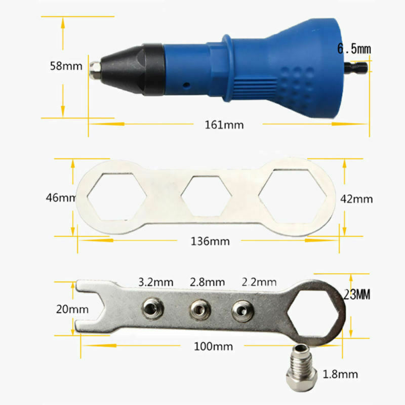 Electric Rivet Nut Gun Cordless Riveting Tool Insert Nut/Drill Adaptor fgd BHN