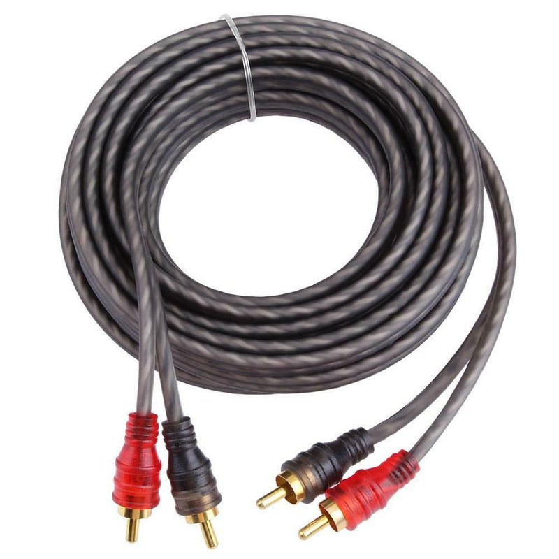 5m/16ft High Fidelity 2 Male to 2 Male RCA Car Stereo Amplifier Audio Cable