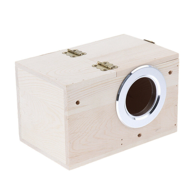 Wooden Cage House Breeding Box Nest For Canary Parakeet Cockatiels Right Open