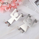 2Pcs/Set Stainless Steel Rack Hook Durable Strong Lovers Shaped Kitchen Bathr BX