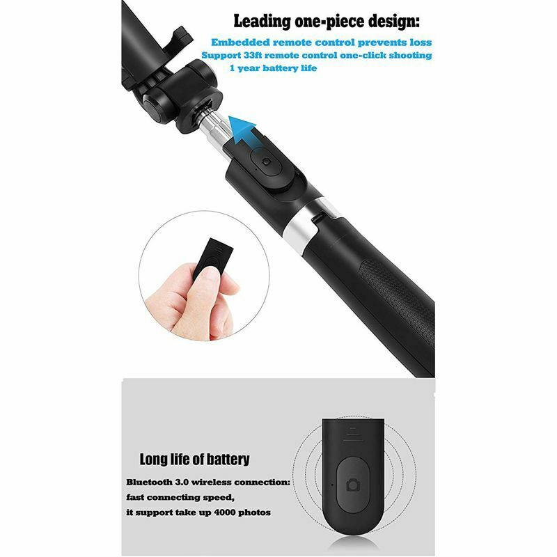 Portable Lightweight Selfie Stick, Bluetooth Selfie Stick Tripod with Remov F9V8