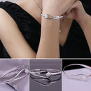 GroÃŸe Frauen Armband Versilbert Kreis Rose Manschette Armreif Schmuck  X**Rlj