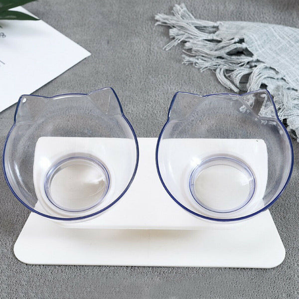Cat Elevated Bowls Raised Feeder For Small Animals Cats Hamster Double Bowls