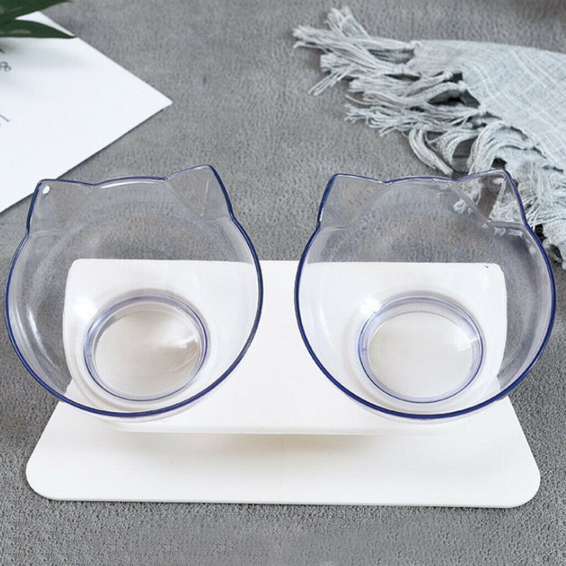 Cat Elevated Bowls Raised Feeder For Small Animals Cats Hamster Double Bowls