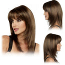 Brown Blonde mix Straight Wigs Short Hair Wigs Women's Fashion Wig &Free Cap v33