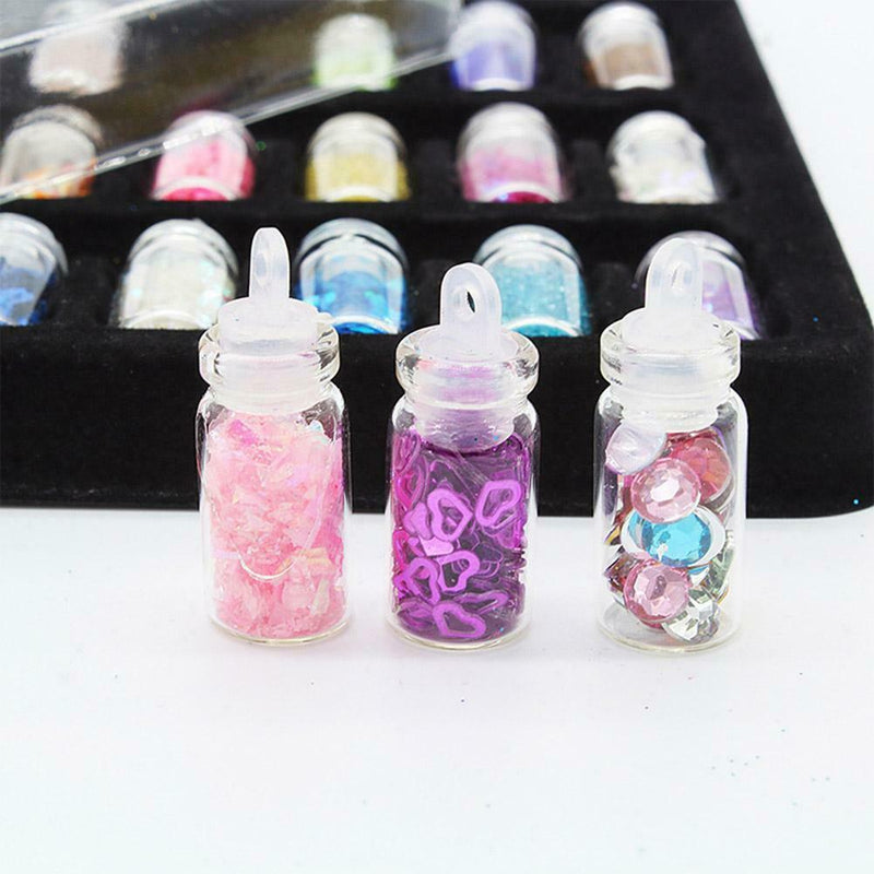 48 Color Nail Jewelry Glass Bottle No Fading Natural Slime DIY Filler Supplies