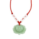 Natural Green Jade Lotus Pendant Fashion Lucky Charm Necklace Gift