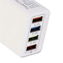 4 USB Travel Wall Charger Phone Fast Charging Charger EU Plug Adapter (Red) A