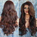 70cm Casual Synthetic Long Curly Wig Side Part Mixed Color Heat Resistant Hair