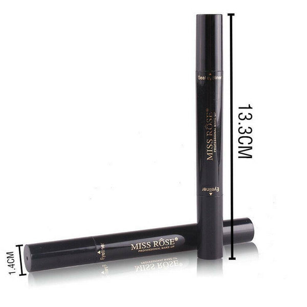2 in 1 Pro Winged Eyeliner Stamp Waterproof Makeup Eye Liner Pencil Liquid Black