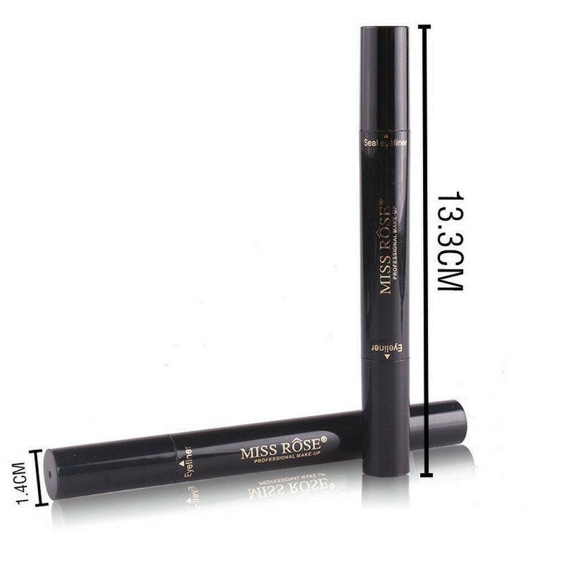 2 in 1 Pro Winged Eyeliner Stamp Waterproof Makeup Eye Liner Pencil Liquid Black
