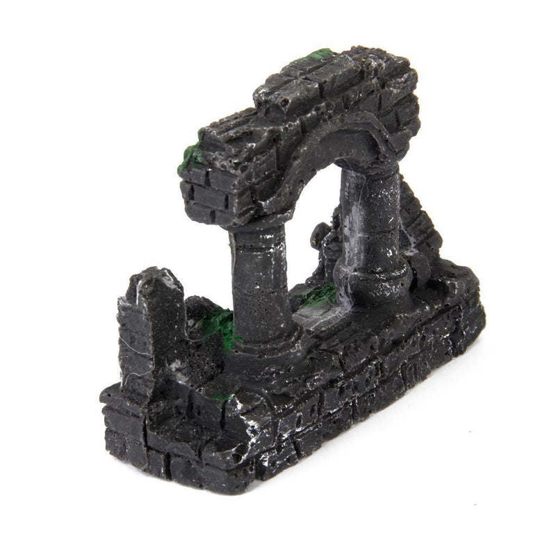Roman Temple Door Aquarium Fish Tank Ornament Hiding Cave Underwater Decor