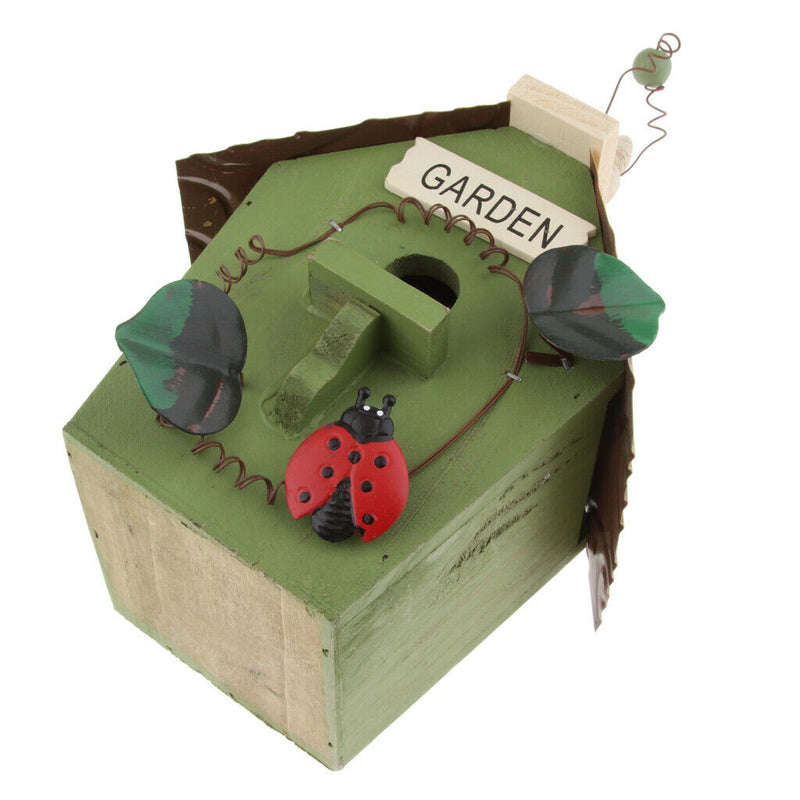 2 Pieces Wooden Bird Houses House Outdoor Birds Nest Box DIY Arts Ornament