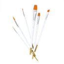 6pcs/set Set Wood Handles Watercolor White Rod Manicure Paint Brush Nylon