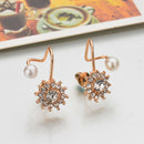 2 Pairs Of Snowflakes Zircon Earrings Fashion Earrings Elegant Simple Femal