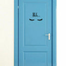 Closed Eyes Pattern Wall Stickers Quotes Shh Door Decals Vinyl Home Art Mural