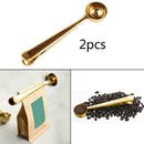 Spoon Ground Coffee Craft Measuring Scoop with Bag Seal Clip Stainless Ste HOQ