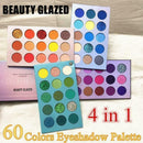 60 COLORS BEAUTY GLAZED Glitter Eyeshadow Palette Pigment Shimmer Metalic Q9L1