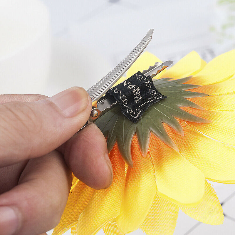Beautiful Sunflower Flower Hair Clip Vacation Bridal Wedding Party For Women